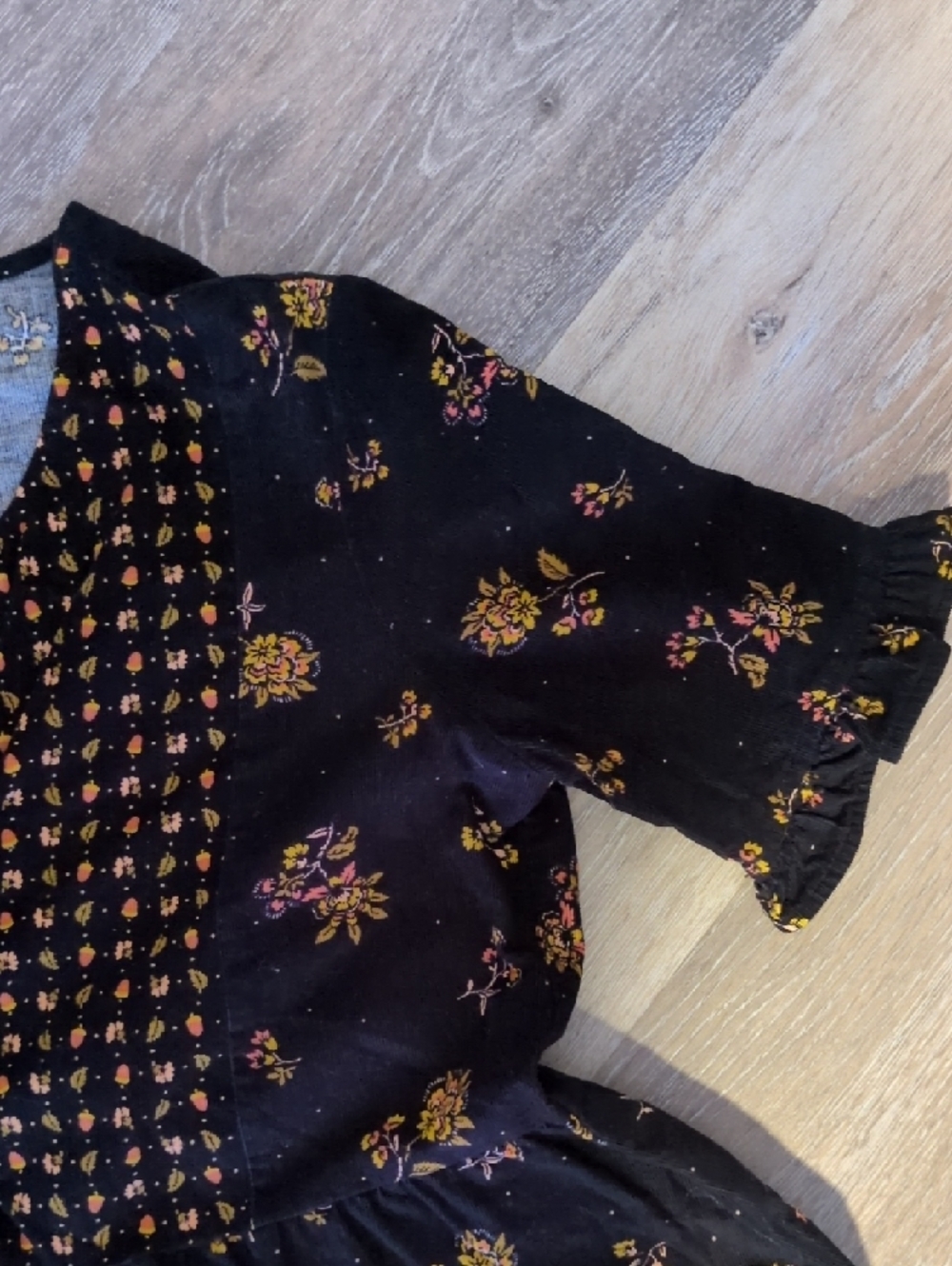 Madewell Black Floral Peplum Blouse - Picture 3 of 4